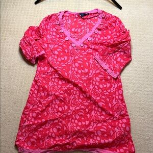 Boden Pink and Red Floral Swim Coverup